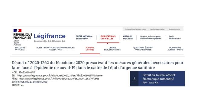 Décret n° 2020-1262 du 16 octobre 2020 image article